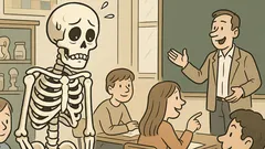 Witz: Von Wissen stirbt keiner – Skelett zittert