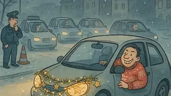 Witz: Nicht vor Verkehrskontrolle gewarnt, nur Weihnachten