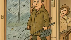 Witz: Mann will früh angeln, bleibt liegen