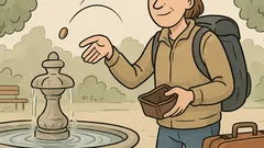 Witz: Münze in den Brunnen – pleite