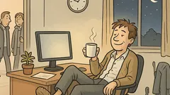 Witz: Job mit Gleitzeit, ich wohne im Büro