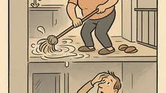 Witz: Boden gewischt – Nachbarn gleich mitgegossen